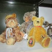 4 Teddy bears including Hermann 'Zotty'-type, Richardson musical,  Hersa and Lincoln bear