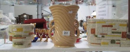 2 Sylvac bulb pots and a Sylvac vase