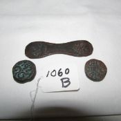 2 late 18th century Dutch Ceylon Stuiver coins and a Stuiver Bonk bar