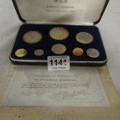 A proof set of Barbados coins including silver