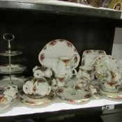Approximately 35 pieces of Royal Albert Old Country roses (teapots missing lids)