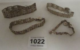 4 silver gate bracelets (60gms)