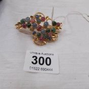 An Arts and crafts brooch mounted with natural stones