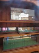 4 glass model display cases, a/f