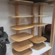 A pair of stands with shelves