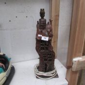 An art pottery lamp