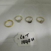 4 gold rings including 18ct and 22ct