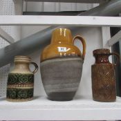 3 West German vases