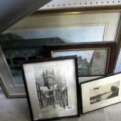 A quantity of old  prints including Yorkshire scenes