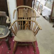 A wheel back Windsor chair, a/f