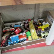 A box of die cast cars