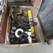 A box of electrical fittings etc