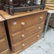 A pine 3 drawer chest