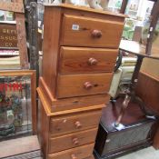 A pair of pine bedside chests