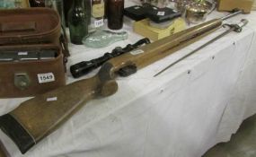 An original model 50 German air rifle with Nikko sterling mountmaster 4 x 32 sight