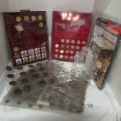 A box of UK and foreign coins including some decimal