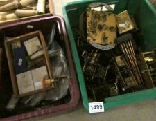 2 boxes of clock parts