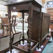 An oak barley twist occasional table