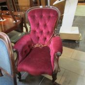 A Victorian mahogany Gentleman's chair