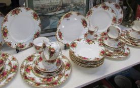 51 pieces of Royal Albert Old Country Roses tea and dinnerware