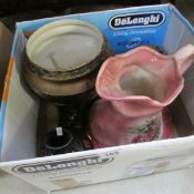 A box of miscellaneous including jug and bowl