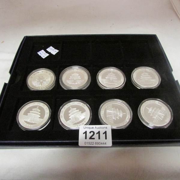 8 1oz silver proof Chinese 10 Guan coins