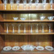 A mixed lot of etched glassware