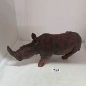 A carved wood Rhino