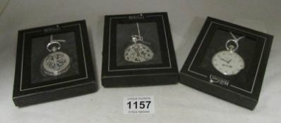 3 boxed Heritage pocket watches