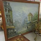 An oil on canvas, continental scene, signed Burnett