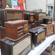 A Phillip's radio in bakelite case and 8 others