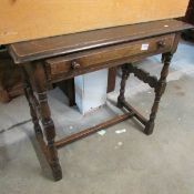 A period oak single drawer side table