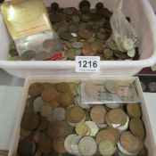A large quantity of mixed UK coinage