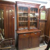 A Victorian mahogany glazed top bookcase