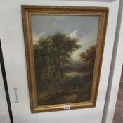 An oil on canvas signed J Butler (possibly Yorkshire scene)