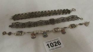 A French bracelet, Calvi Napoleon bracelet and Venetia medallion bracelet