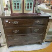 A 3 drawer stained chest