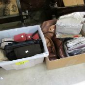 2 boxes of sundry shoes, bags, ties etc