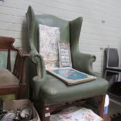 A wing arm chair