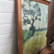 An oil on board, country scene