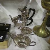 A 4 piece silver plated teaset