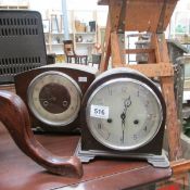 2 mantel clocks including a Smith's Enfield in bakelite case