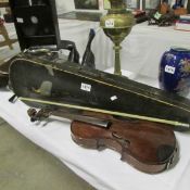 A violin and bow in case