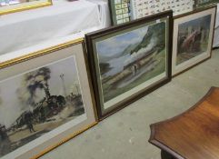 2 LE Terence Cuneo signed railway prints and one other