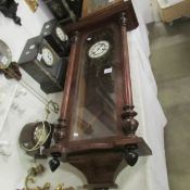 A Victorian mahogany wall clock (incomplete)