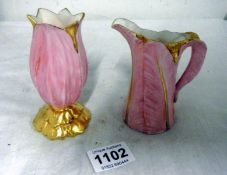A Royal Worcester jug and vase