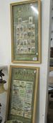 2 framed sets of Player's Bicycle cigarette cards