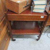 An oak tea trolley