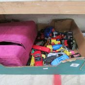 A box of model cars etc