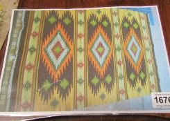 A geometric pattern eastern rug, 221cm x 150cm